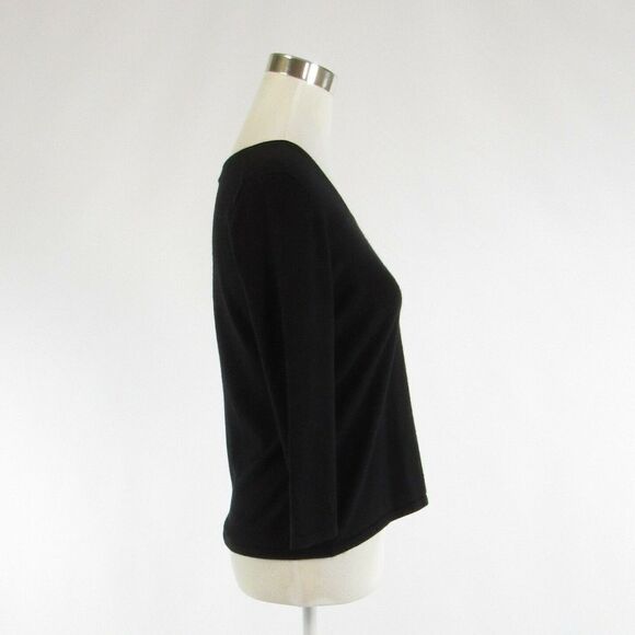 Black SPENSE 3/4 sleeve V-neck sweater size S - Picture 5 of 8